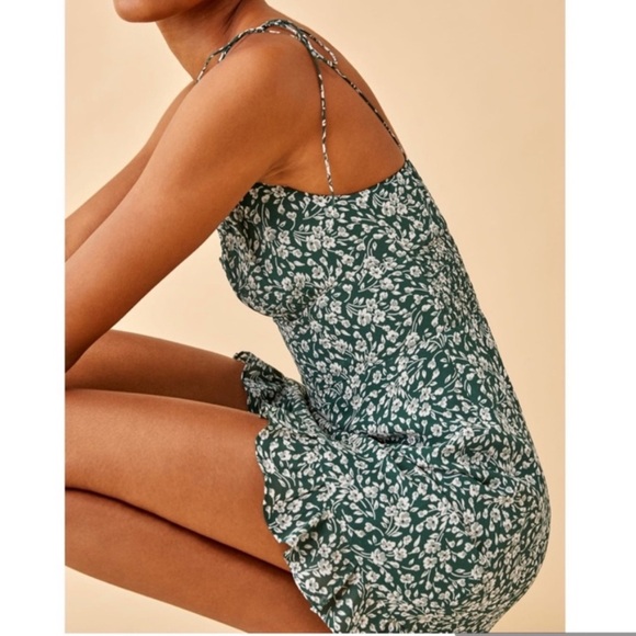 Reformation 2 Esther Green Floral Mini Dress - Picture 5 of 14
